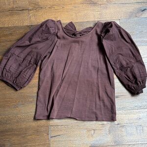 Nation LTD Brown Puff Sleeve Top
